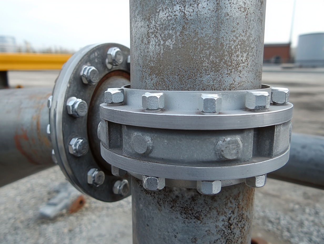 Weld neck flanges in a natural gas distribution system