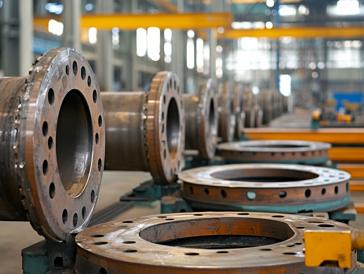 Weld neck flanges in a metallurgical plant